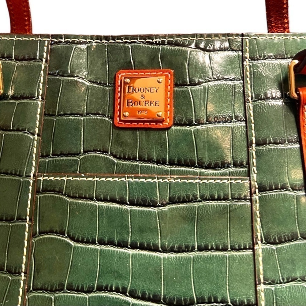 New ▶️ Dooney & Bourke ◀️ Green Croc Embossed Lexington Shopper Tote - Picture 7 of 16
